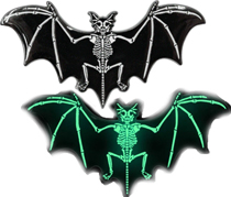 Kreepsville Skelli bat glow enamel pin