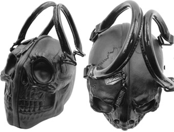 Kreepsville black skull handbag purse