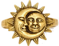 Nirvana bronze sun moon ring.
