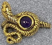 Nirvana bronze coiled snake with stone ring.