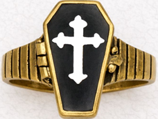 Nirvana pewter gothic cross coffin ring