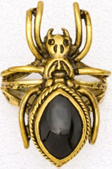 Nirvana bronze black widow spider poison ring