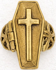 Nirvana bronze coffin poison ring with crosses