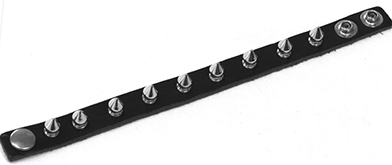 Mascorro single row spike leather slim bracelet