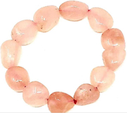 Rose quartz tumbled stone bracelet