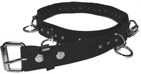 Funk Plus 1 1/4 ring and d-ring leather 1 1/2 wide belt