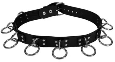 Funk Plus small rings and chain genuine leather belt