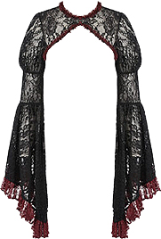 Black red Baroque lace bolero/shrug