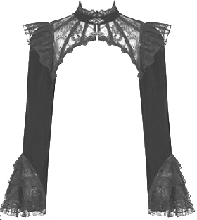 Dark in Love black velvet lace bell sleeve hollow shoulder shrug/top