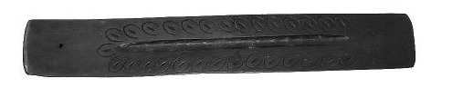 Curved 7 inch black wood ash catcher incense burner