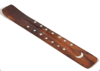 White moon wood 10 inch incense boat burner