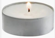 Unscented white tea light candle