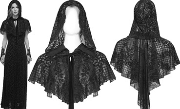 Black lace Renaissance cape