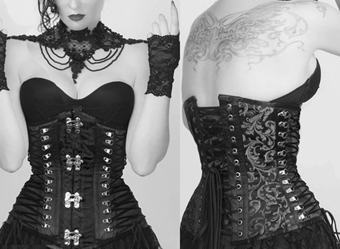 Luxe Noir Louise brocade underbust corset