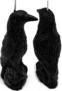 Raven black 4 1/4 inch candle