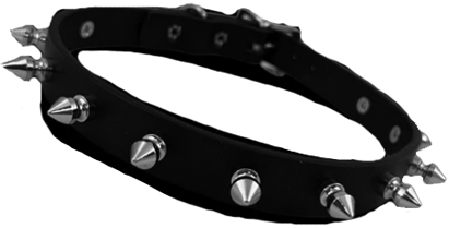 Funk Plus 3/4 inch wide 1/2 inch spikes leather choker