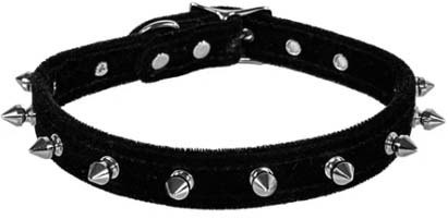 Funk Plus 3/4 inch wide with 1/2 inch spikes black velvet choker