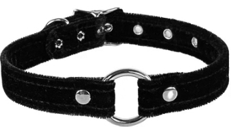 Funk Plus 3/4 inch wide 1 ring black velvet choker.