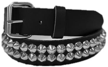 Mascorro Leather 1 1/2 inch wide 2 row cone leather belt