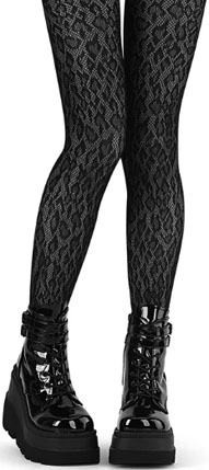 Pleaser Demonia nylon spandex leopard fishnet pantyhose