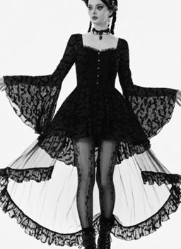 Fark in Love black star moon bats poly spandex long dress