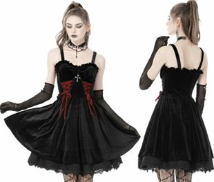 Ipso Facto Short Gothic Velvet, Satin, Lace, Brocade, Chiffon Dresses