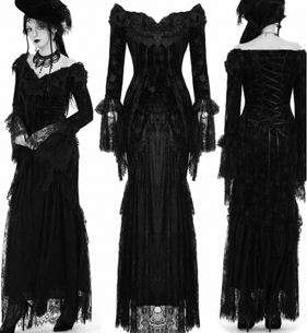 Dark in Love gothic lace long bodycon dress