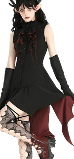 Dark in Love short little devil black and red tail shirt dress