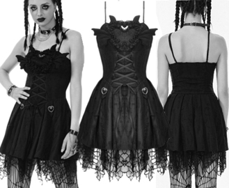 Dark in Love gothic dark demon pleated dress
