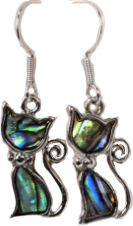 Abalone cat shape earrings
