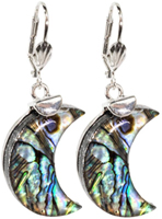 Abalone moon earrings