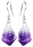 Benjamin Int'l sterling silver rough amethyst small earrings 