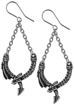Alchemy fine English pewter Dragon's Lure dropper earrings