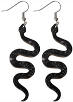 Wood snake earrings.