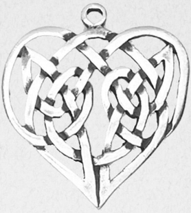 Nirvana pewter celtic weave heart pendant on cord