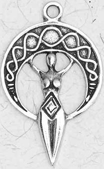 Moon Goddess pewter pendant necklace