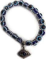 Evil eye stretch bracelet with eye charm