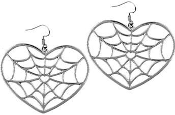 Kreepsville web heart metal earrings