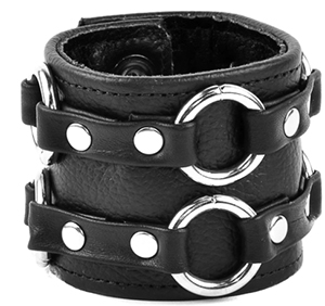 Funk Plus two ring strap leather snap bracelet