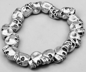 Funk Plus stretch silver skull bracelet