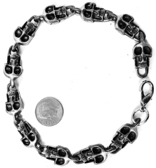 Funk Plus skull link silver bracelet