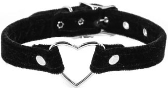 Funk Plus heart ring black velvet choker