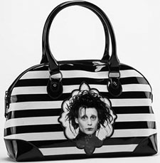 Rock Rebel black white stripe Edward Scissorhands kisslock handbag