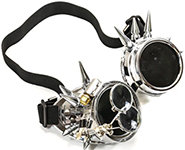 Funk Plus silver black Steampunk goggles with armature