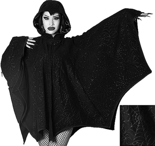 Kreepsville spiderweb embossed web cape