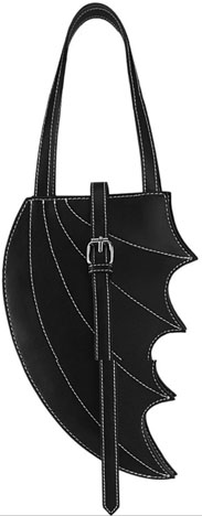 Pleaser/Demonia black pu faux leather batwing heart handbag 