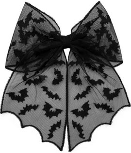 Kreepsville black bat lace hair bow