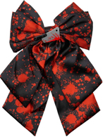 Kreepsville blood spatter cleaver satin hair bow.