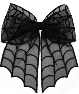 Kreepsville spiderweb black lace hair bow