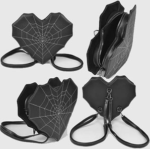 3AM black pu vinyl spiderweb backpack
